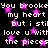 Black background with repeated white text and pink star shapes scattered across the image.