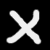 Two white X-shaped symbols on a black background, with the right symbol having a blurred outline effect.