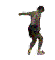 Animated sequence of a figure in dark clothing performing various skateboarding actions against white background.
