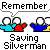 Pixelated cartoon figures in blue, red, and cyan with white heads appear in above text bubbles containing phrases about Silverman and a Bunson Burner