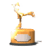 Animated contact sheet of a golden trophy with a skater figure in various motion frames on a white background.