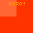 Four identical orange text blocks reading 'RORO!!' arranged in a on a solid red background with a central orange rectangle