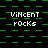 Green and black pixelated background with repeated white text "ViNcEnT rOcKs" in multiple and