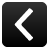 Black square icon with rounded corners containing a white left-pointing chevron symbol on a gradient background.