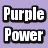 Pixelated text 'Purple Power' in white with black outlines on a solid light purple background, rendered in blocky retro style.