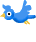 Blue bird avatar with yellow beak and feet, shown in multiple flying poses against gray background.