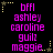 A static digital image displays a of repeated text entries in bright pink and yellow on black background