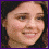 six shows a person's face in the top-left and top-middle, with pixelated purple text on white backgrounds filling other . The rightmost displays 's', followed by 'sh', then 'Shi', 'Ship', and finally 'Shiri' as the sequence progresses