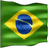 Static pixelated image of the Brazilian flag with green background, yellow diamond, and blue circle at center.