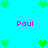 Pixelated cyan background with green heart icons and pink 'Paul' text in four quadrants.