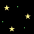 Pixelated stars and colored squares on a black background, with yellow and blue star shapes alternating in position.
