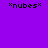 *nubes* text in black pixelated font on four distinct purple and magenta background quadrants.