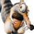 A pixelated cartoon cat with a wide open mouth, raised paw, and one visible eye, rendered in brown, white, and black tones against a plain background.