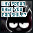 identical cartoon eyes with text above them, showing subtle pixel variations across frames