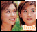 Two women with brown hair and green backgrounds appear in a of six , each with an orange 'link' text overlay