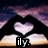 Pixelated heart-shaped icon with gradient purple and white fill, dark silhouette background, and stylized 'ily' text below on black block.
