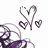 Animated icon with purple and black swirling lines forming a heart-shaped stem, three hearts of varying sizes above it on white background.