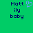 Green background with dark blue pixelated text reading 'Matt', 'ily', 'baby' on left and right sides, with a light blue pixelated heart symbol between the text