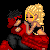 Pixel art animation frame showing a couple embracing with red text "I LUV Him So So MUCH" on black background, part of a contact sheet layout.
