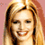 Four 50x50 pixel frames of a blonde woman's face in a 2x2 contact sheet with varying expressions and backgrounds.
