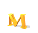 Golden 3D letter M with shadow transitions across showing rotation and perspective shifts