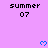 Pixelated icon with 'summer 07' text and blue hearts on a purple background, showing animation changes across observations.