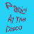 A blue background displays multiple variations of the text 'Panic! At The Disco' in red, with different font styles and orientations across six distinct arrangements.