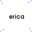 four and four of 'erica' text with scattered blue dots on a white background, partially cropped on the right