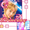 identical cartoon-style icons featuring a blonde girl with pink crescent and star headpiece, each labeled 'Princess' in pink script below