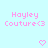 Pixelated pink text 'Hoyley Couture<3' on light blue background with two pixel hearts below.