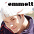 six shows a person with white hair and dark clothing, each displaying different text labels above the figure