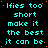 Cyan text on black background repeats 'Ifies too short make it the best it can be' in a pattern with orange pixel dots scattered throughout