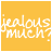 Animated contact sheet of a yellow background icon with white text "jealous much?" and small heart symbols that increase in number across frames.