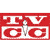 Red rectangular icon with white and light blue text displaying 'TVC' in a pixelated style, featuring a small gray and white object in the center.
