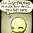A pixelated yellow cartoon head with closed eyes and a small mouth appears below a speech bubble containing unreadable text.
