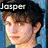 Four pixelated headshots arranged in a , each with overlaid text labels: Jasper top-left, Edward top-right, Carlisle bottom-left, Emmett bottom-right