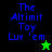 Four display pixelated text "The Altimit Toy Luv 'em" with a star symbol, varying background colors and star color changes