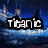 Pixelated image of a ship at sea with text overlays changing across frames, showing 'Titanic', 'the water', and 'world' in white block letters with black outlines.