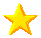 A contact sheet of 10 animated frames showing yellow star icons with varying pixelated outlines and shading on a gray background.