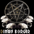 identical pixelated icons featuring a circular pentagram symbol above stylized clouds, with text below each icon