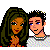 Pixelated cartoon-style image of two characters with text repeating 'Marlen Loves Zack' in multiple