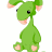 A 48x48 pixel animated buddy icon featuring a green cartoon dinosaur-like creature on the left and green text reading "Original Icons .com" on a dark green background to the right, displayed as a contact sheet with two frames.
