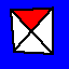 nine square icons with gray backgrounds and black X-shaped borders, each containing a red or yellow triangular section on blue background