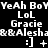Animated text-based icon with repeating phrases and emoticons on black background, cycling through variations of symbols beneath the text.