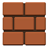 A static grid of six brown rectangular bricks arranged in three rows and two columns with dark brown mortar lines between them.