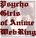 Pixel art of anime-style character faces and figures with brown hair, some in traditional or fantasy attire