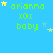 A blue background displays repeated green text 'arianna xox baby' with yellow and light blue stars scattered around, some stars move across frames.