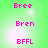 Green background with pink text 'Bree', 'Bren', and 'BFFL' arranged in a pattern, showing subtle light effects