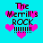 A static image with cyan background, pink hearts, and repeated text "The Merrill's ROCK" in black pixelated font.