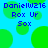 Pixelated blue background with green circles and repeated text "DanielW216 Rox Ur Sox" in blue font.